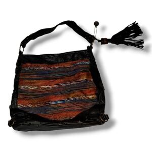 Elegant Multicolor Striped Shoulder Bag